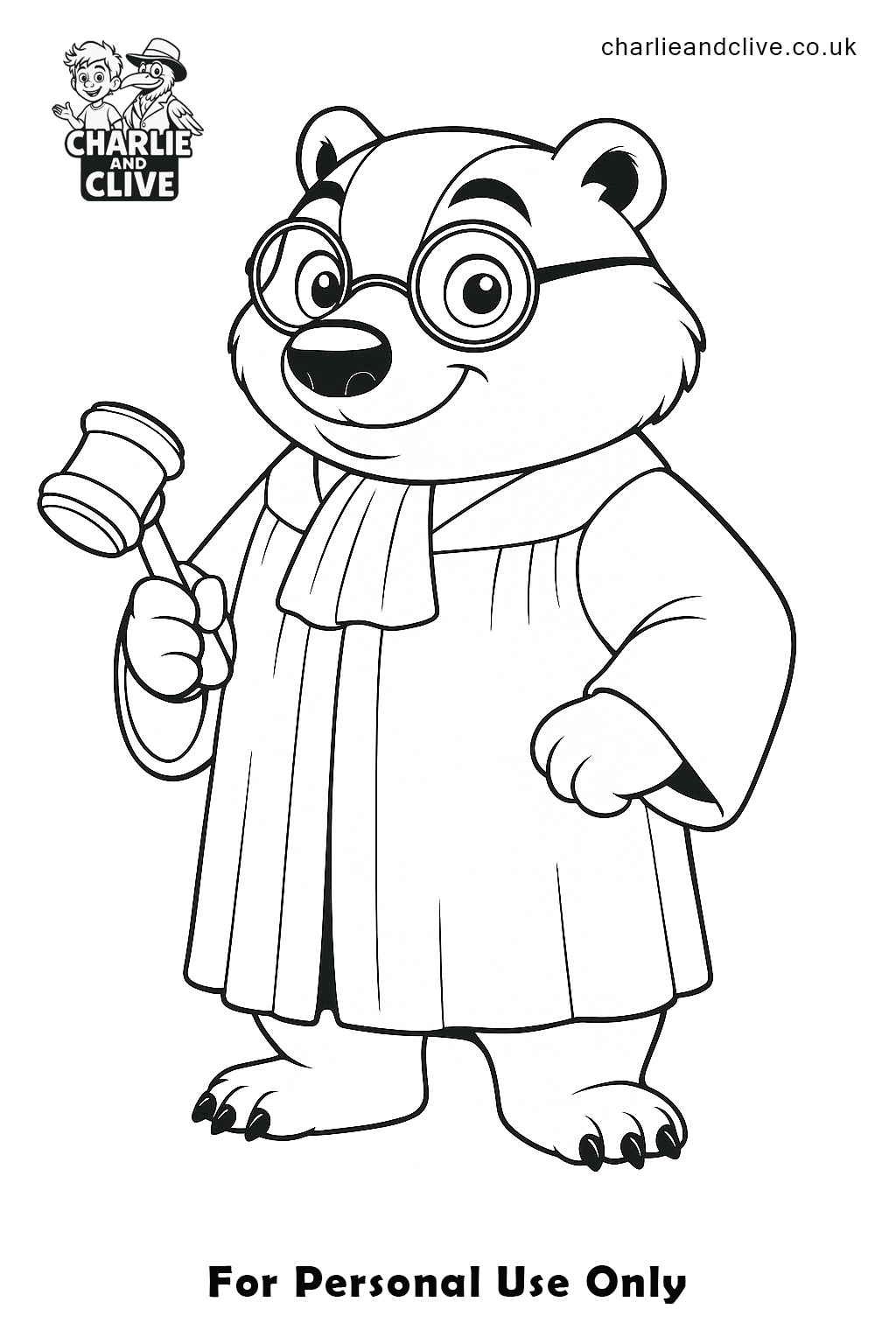 The Judge coloring page line art
